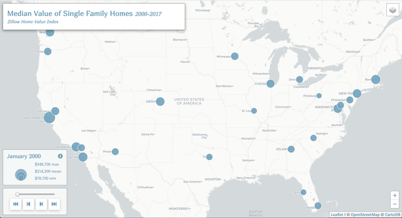Median Home Values Map screenshot.